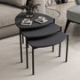 AUCUNE Mesa de centro apilable LENNY Ovalada Antracita